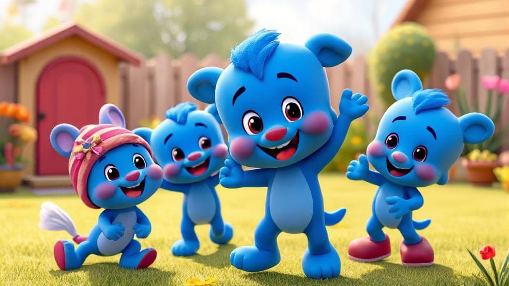 A vibrant header image featuring the beloved Bluey characters playing joyfully in a colorful backyard setting.