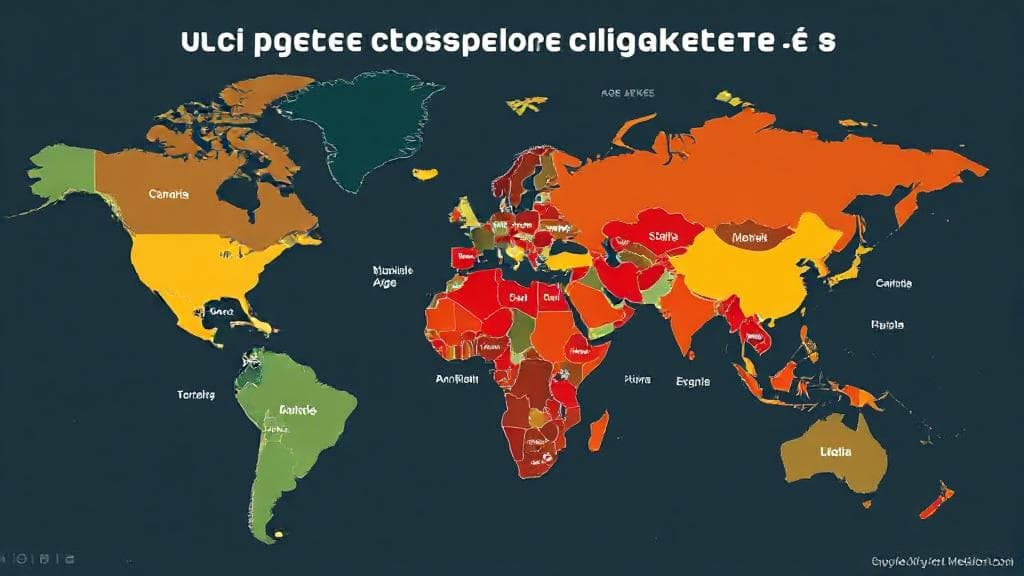 A world map highlighting the varying legal ages for purchasing cigarettes across different countries and regions.