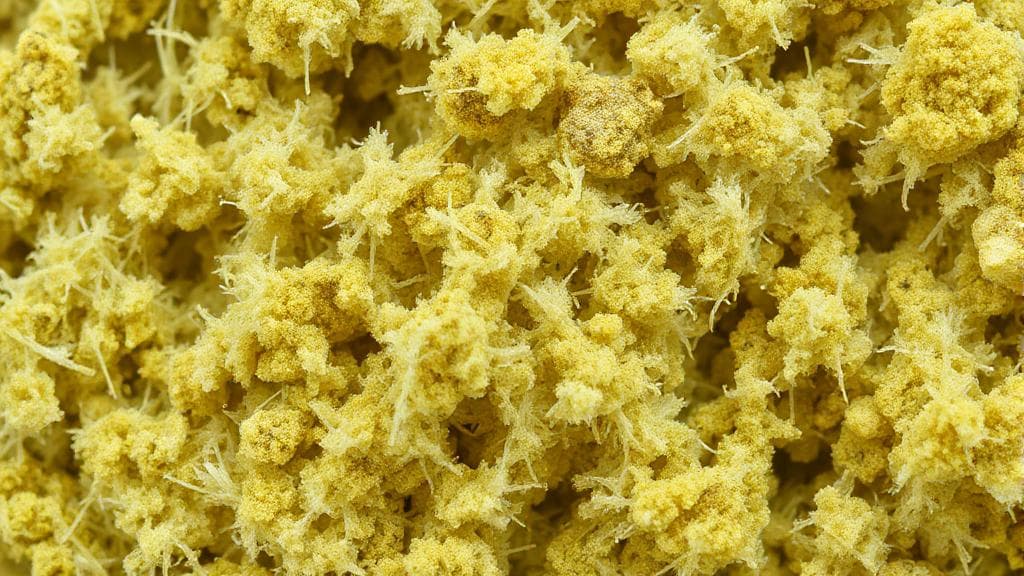 A close-up image of asbestos fibers highlighting their fibrous texture and distinctive appearance.