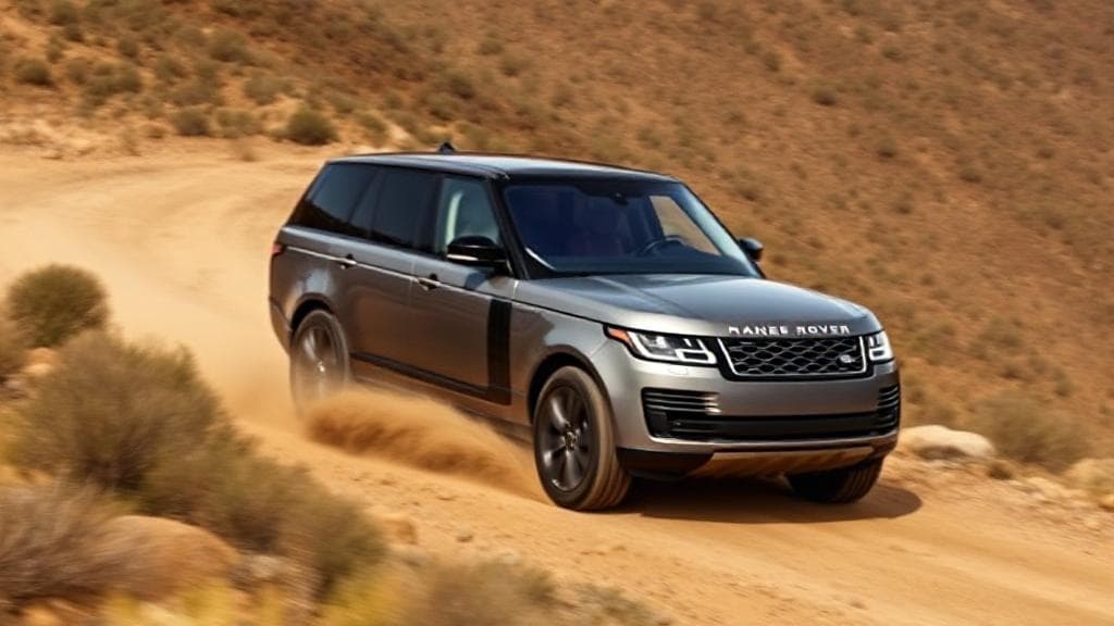 A sleek Range Rover navigating rugged terrain, symbolizing Land Rover's enduring legacy of luxury and adventure.