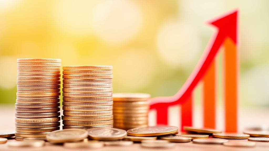 A vibrant image of a growing stack of coins alongside a rising graph, symbolizing the potential growth and benefits of a high yield savings account.