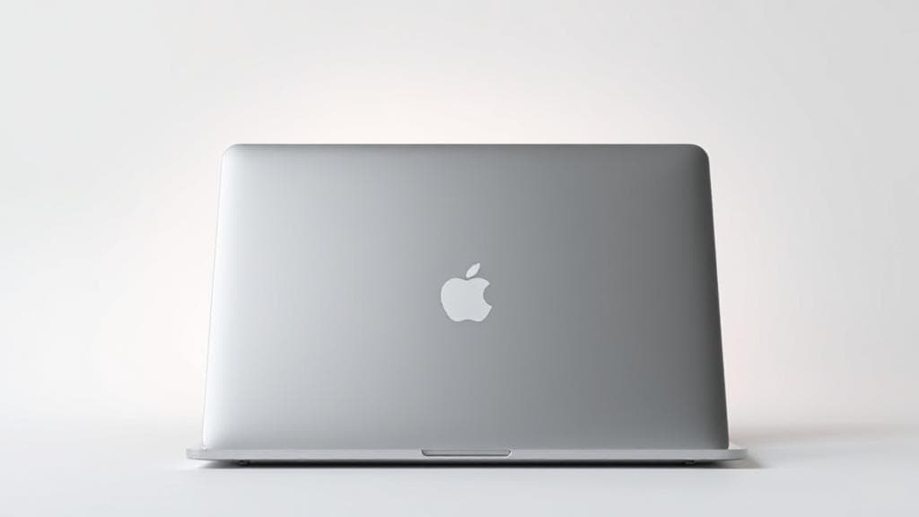 A sleek, modern MacBook with a subtle glow, set against a minimalist background, symbolizing longevity and durability.