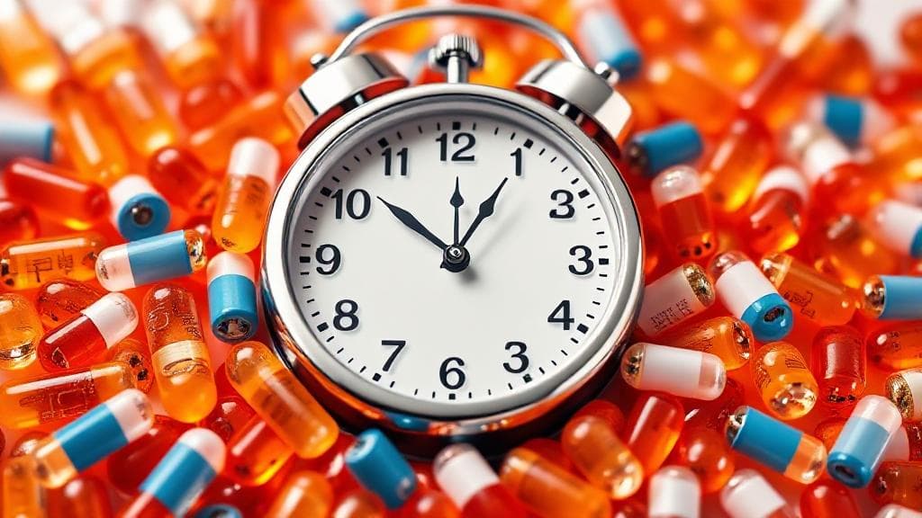 A vibrant image of a clock surrounded by Ozempic medication, symbolizing the importance of timing in its administration.