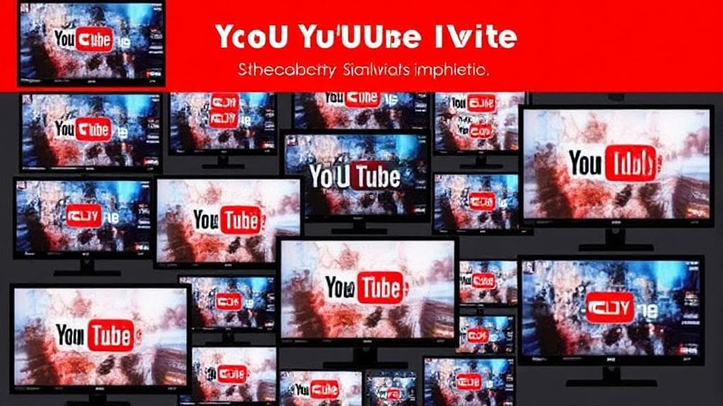 A dynamic collage of multiple devices streaming YouTube TV, illustrating the concept of simultaneous viewing limits.
