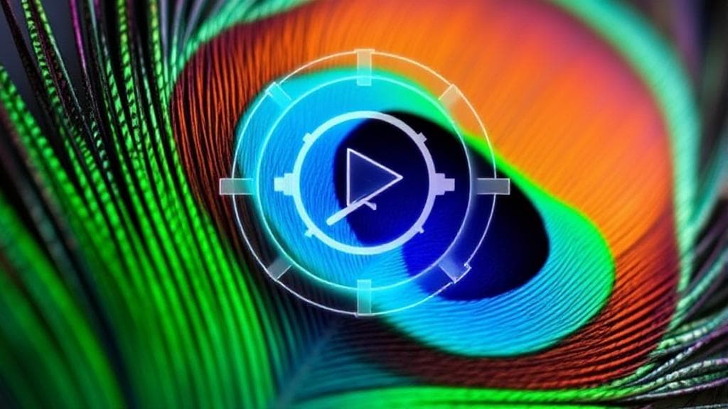 A vibrant image of a peacock feather with a digital streaming icon overlay, symbolizing the exploration of Peacock's trial offerings.