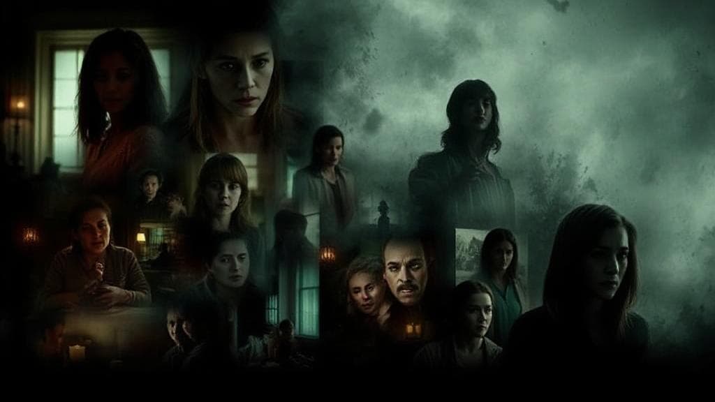 A captivating collage of mysterious and intriguing scenes from "The Curious Case of Natalia Grace" documentary, set against a backdrop of suspenseful tones.