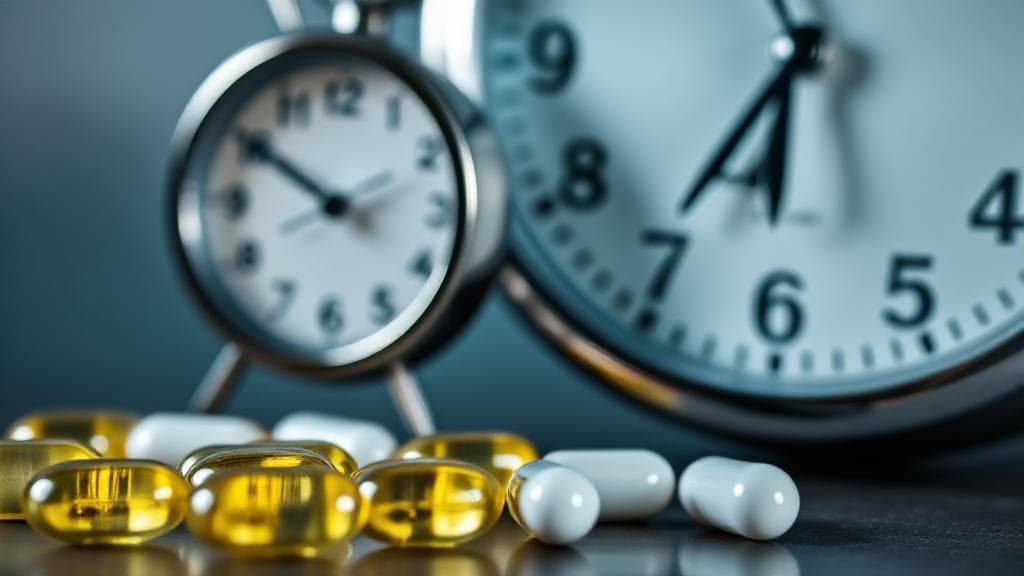A close-up image of a clock with Cialis pills beside it, symbolizing the timing and duration of the medication's effects.