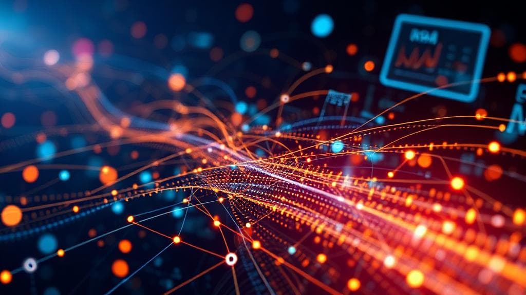 A dynamic illustration of data streams and digital networks symbolizing the flow and analysis of telemetry information.