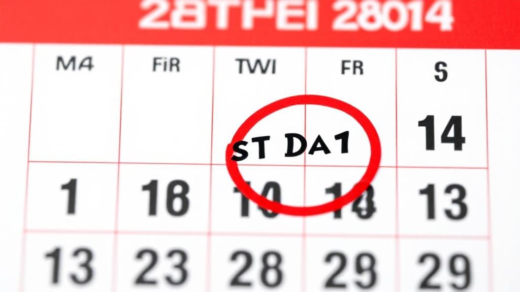A calendar marked with a red circle on the date symbolizing the first day to file taxes for the 2024 tax season.