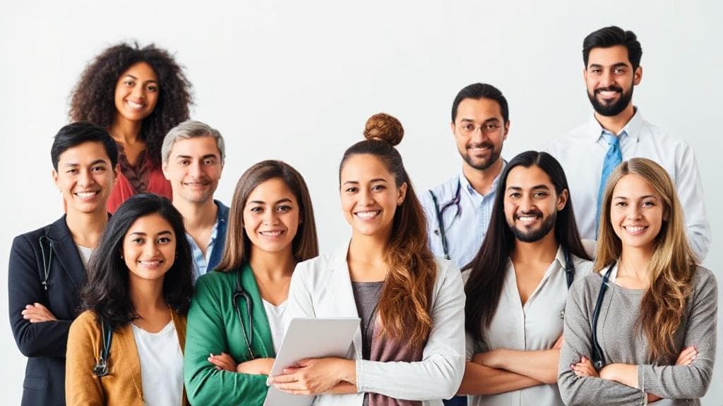 A diverse group of professionals engaged in various psychology-related careers, symbolizing the wide range of opportunities available with a psychology degree.