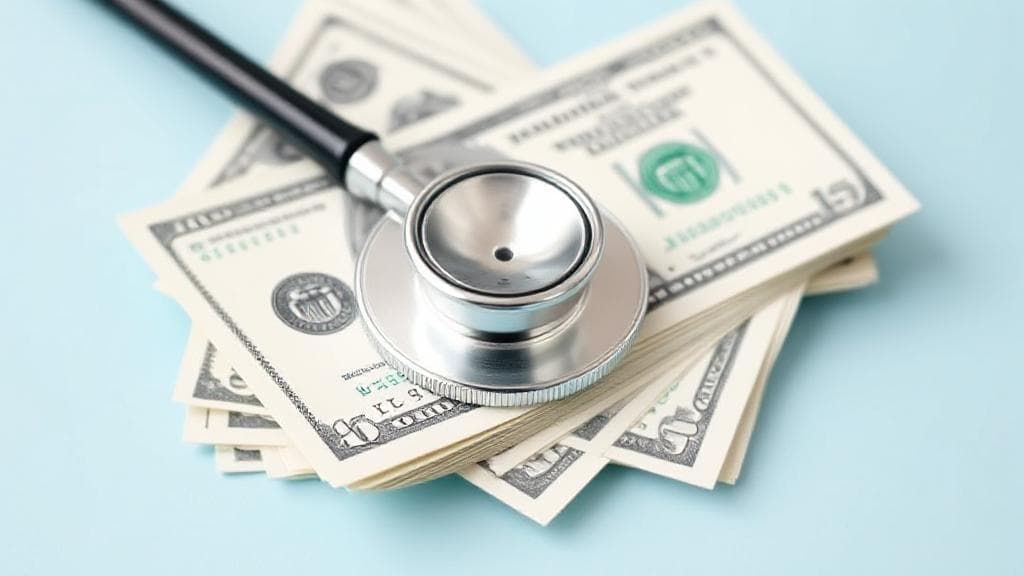 A stethoscope resting on a stack of dollar bills, symbolizing the earnings of licensed practical nurses.