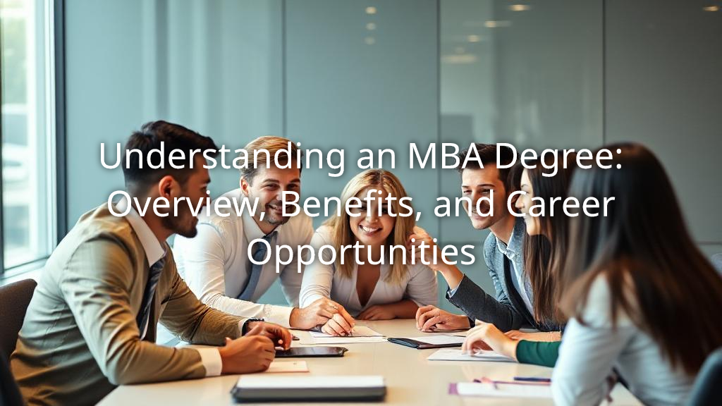 Understanding an mba degree overview benefits and career opportunities